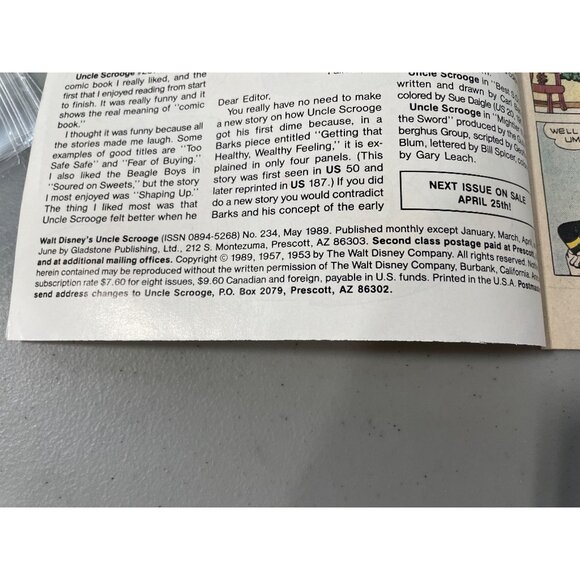 Gladstone Walt Disneys Uncle Scrooge #234 Comic May 1989 Vintage 95¢ USA Issue - Picture 3 of 6